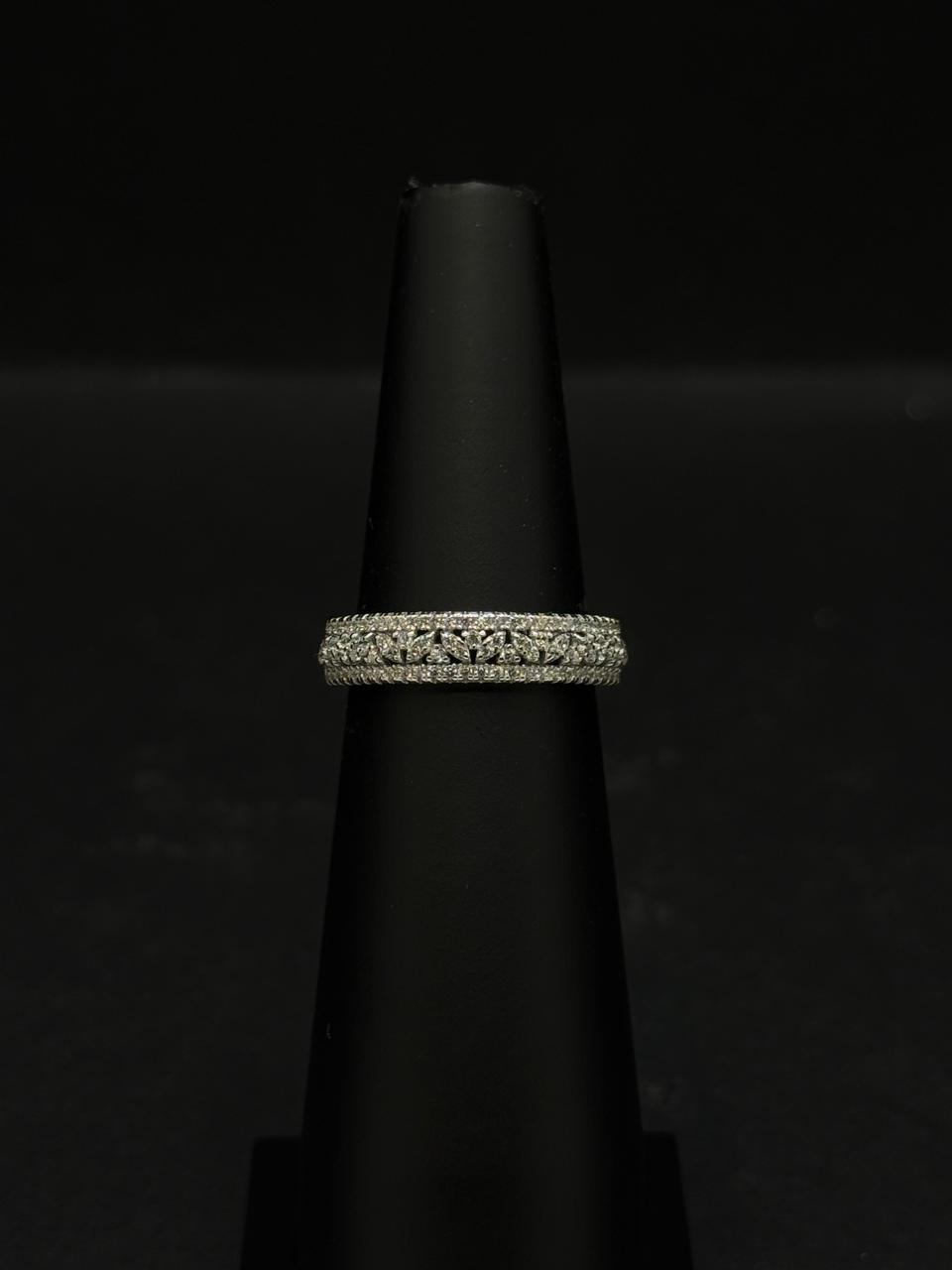 Wide Pave Set Filigree/Lace Eternity Band Ring #531