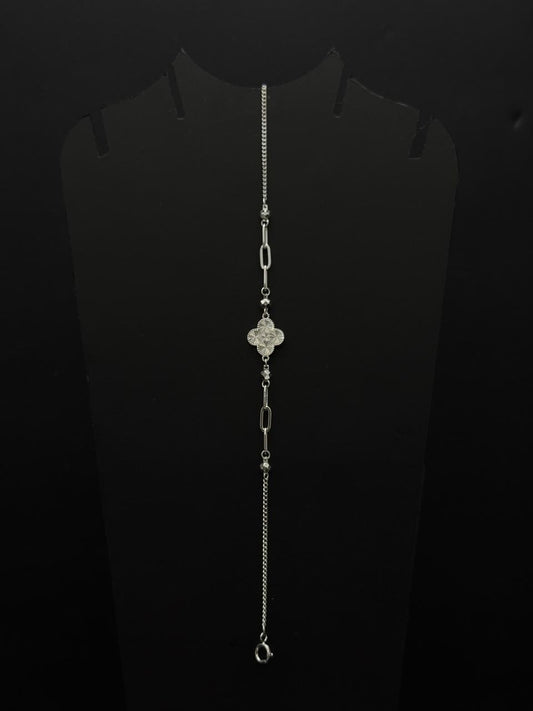 Sparkling Pave Clover Link Bracelet #544