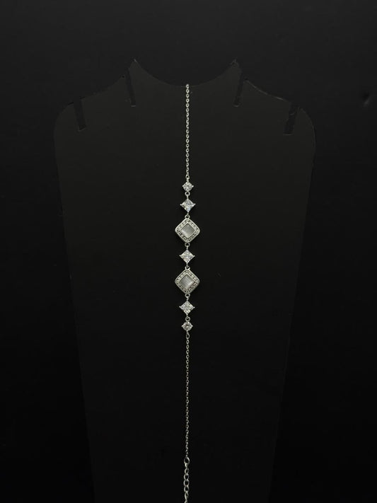 Geometric Pave Diamond-Shape Chain Bracelet #546