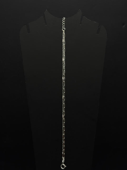 Slim Sterling Silver Paperclip Chain Bracelet #547