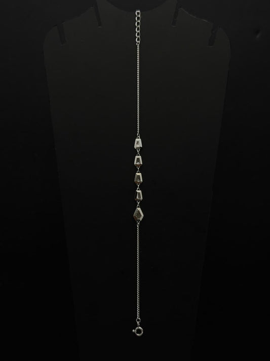 Sterling Silver Lucky Clover & Solitaire CZ Adjustable Bracelet #552