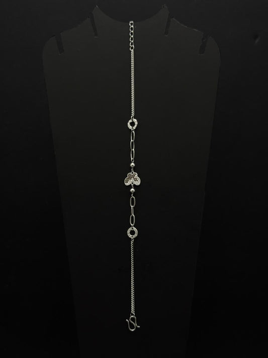 Dainty Sterling Silver Butterfly & Link Chain Bracelet #553