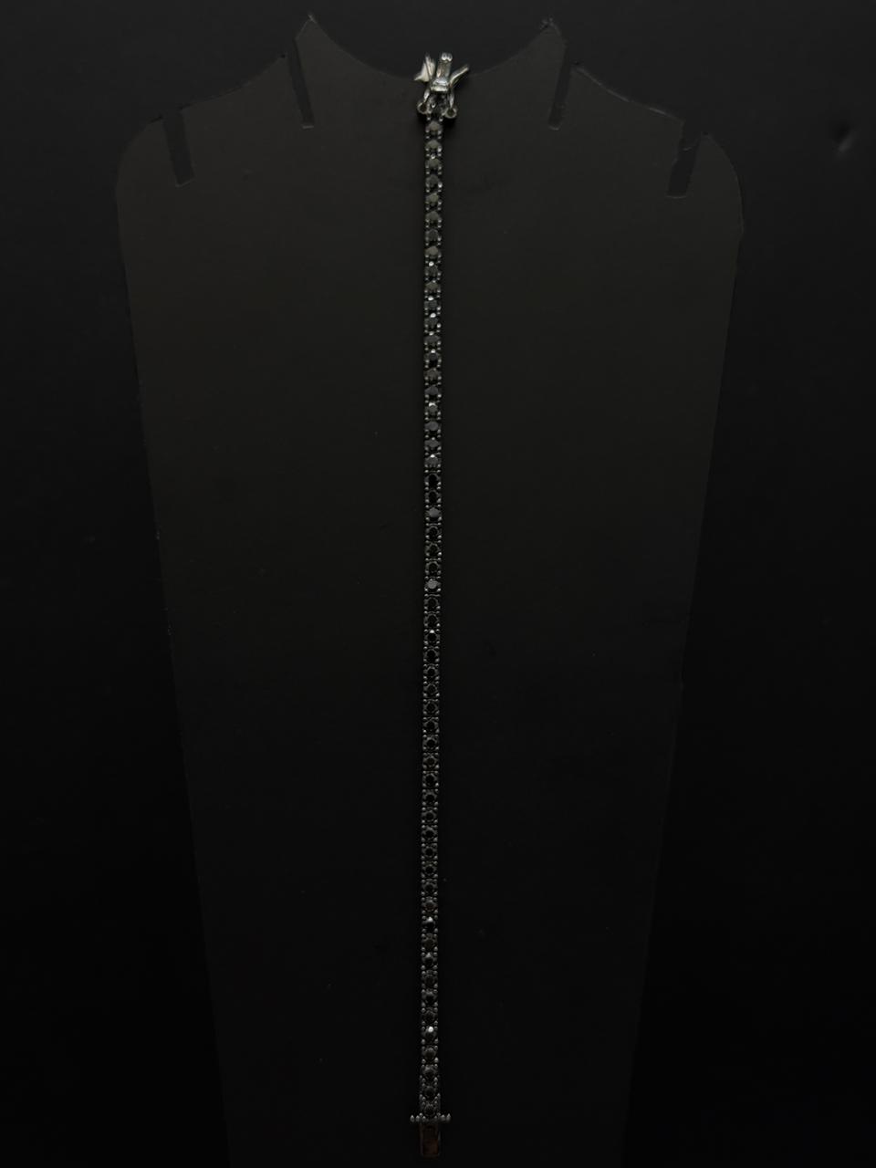 Dazzling Black Diamond Simulant Tennis Bracelet #563