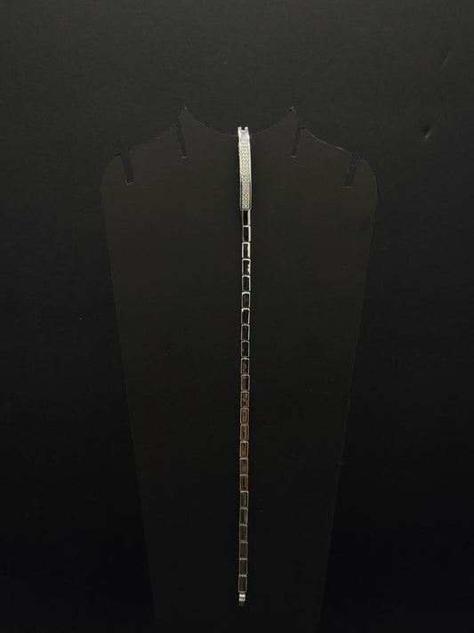 Elegant Silver Geometric-Link Bracelet #570