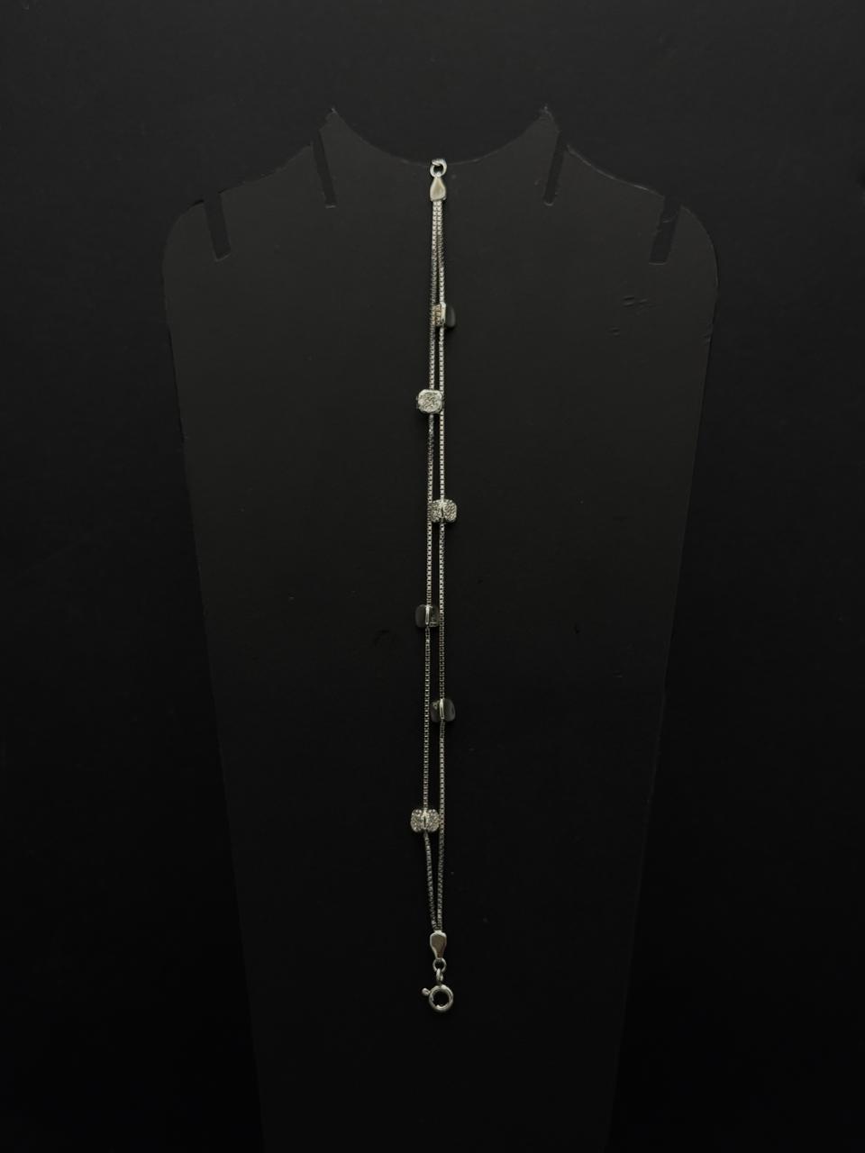 Silver Cube Cascade Bracelet #598