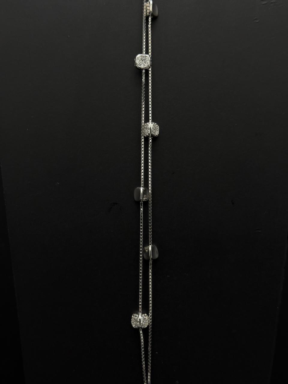 Silver Cube Cascade Bracelet #598