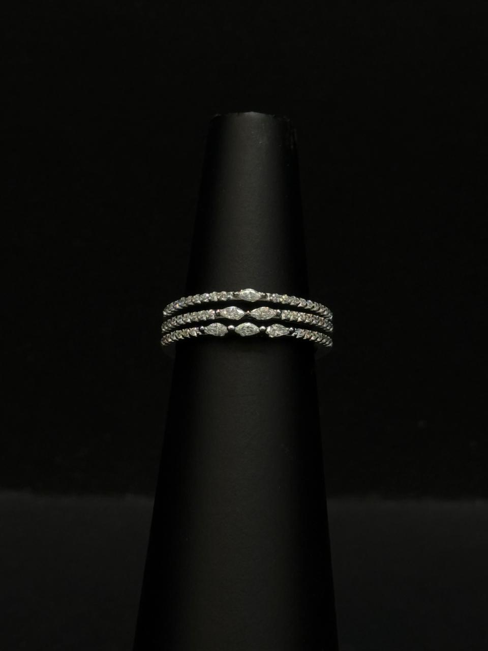 The Lyra Triple-Stack Marquise Ring #613