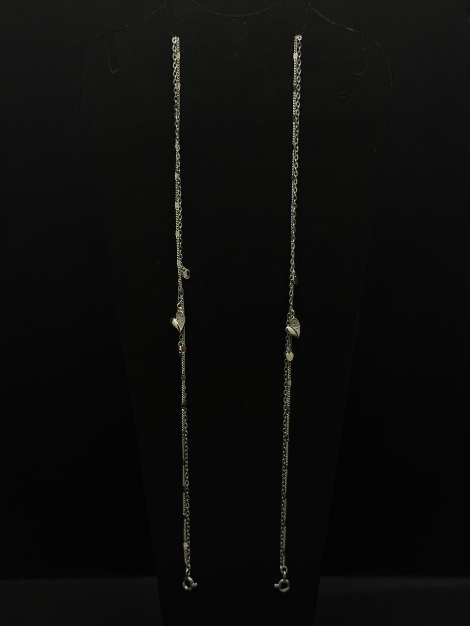 Multi-Layer Heart Charm Anklet #615