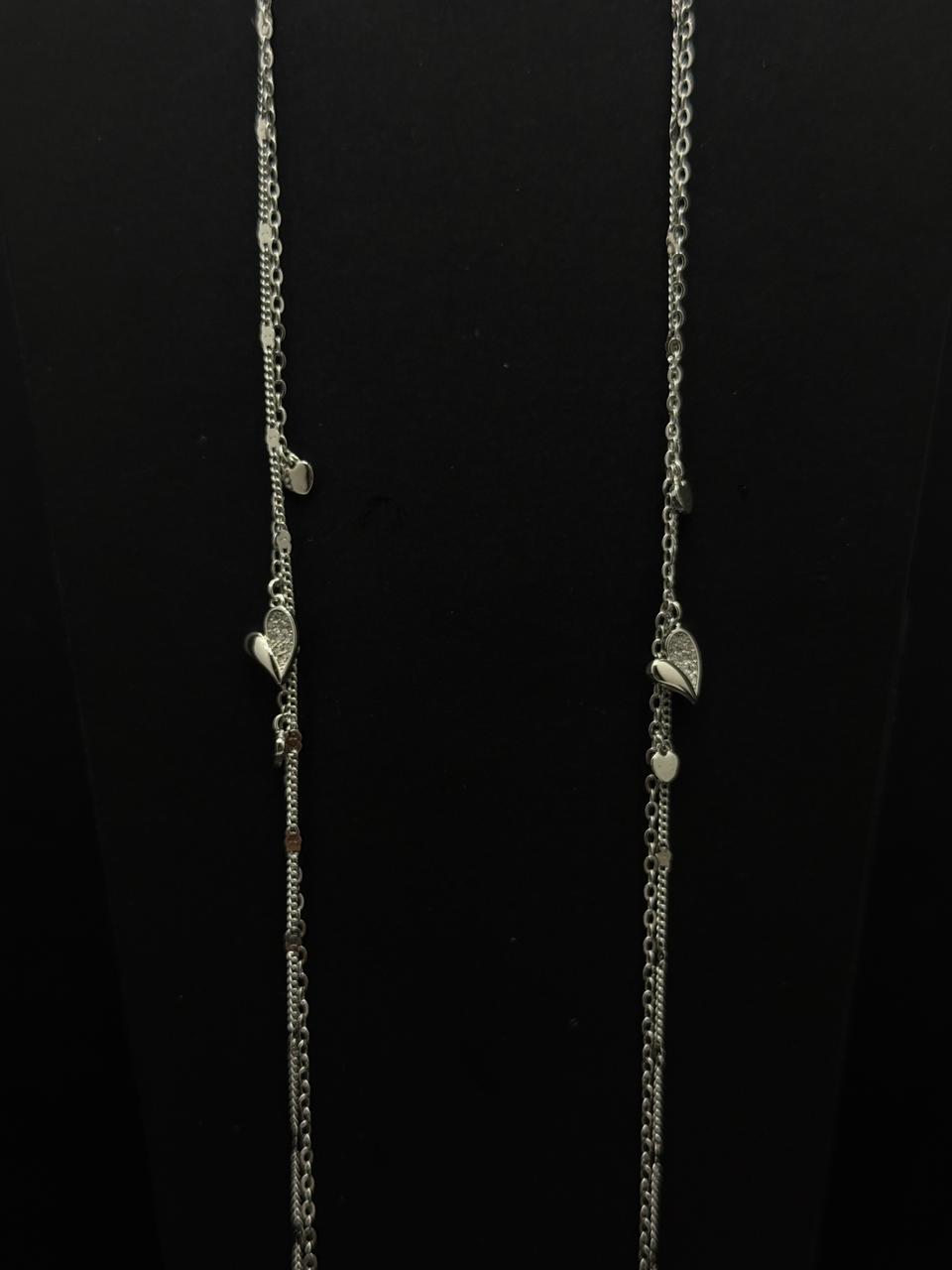 Multi-Layer Heart Charm Anklet #615