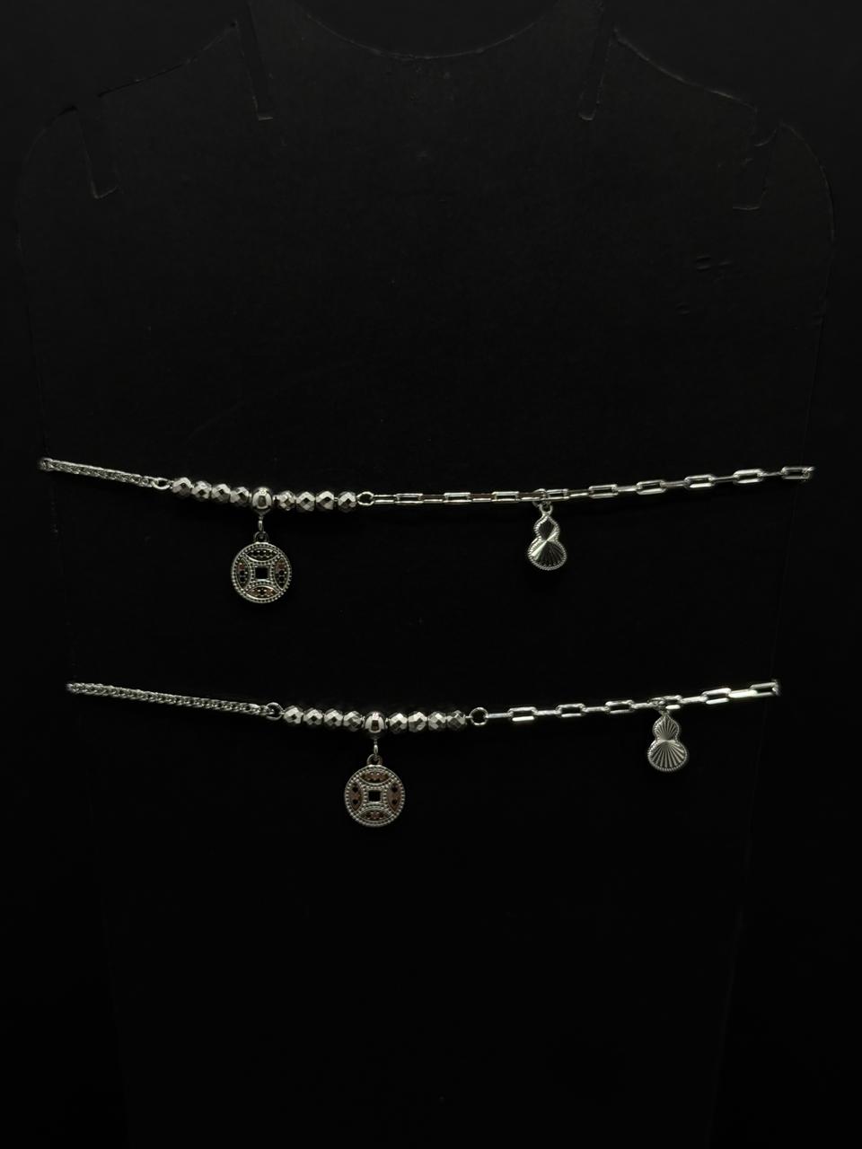 Mixed-Link Prosperity Charm Anklet #617