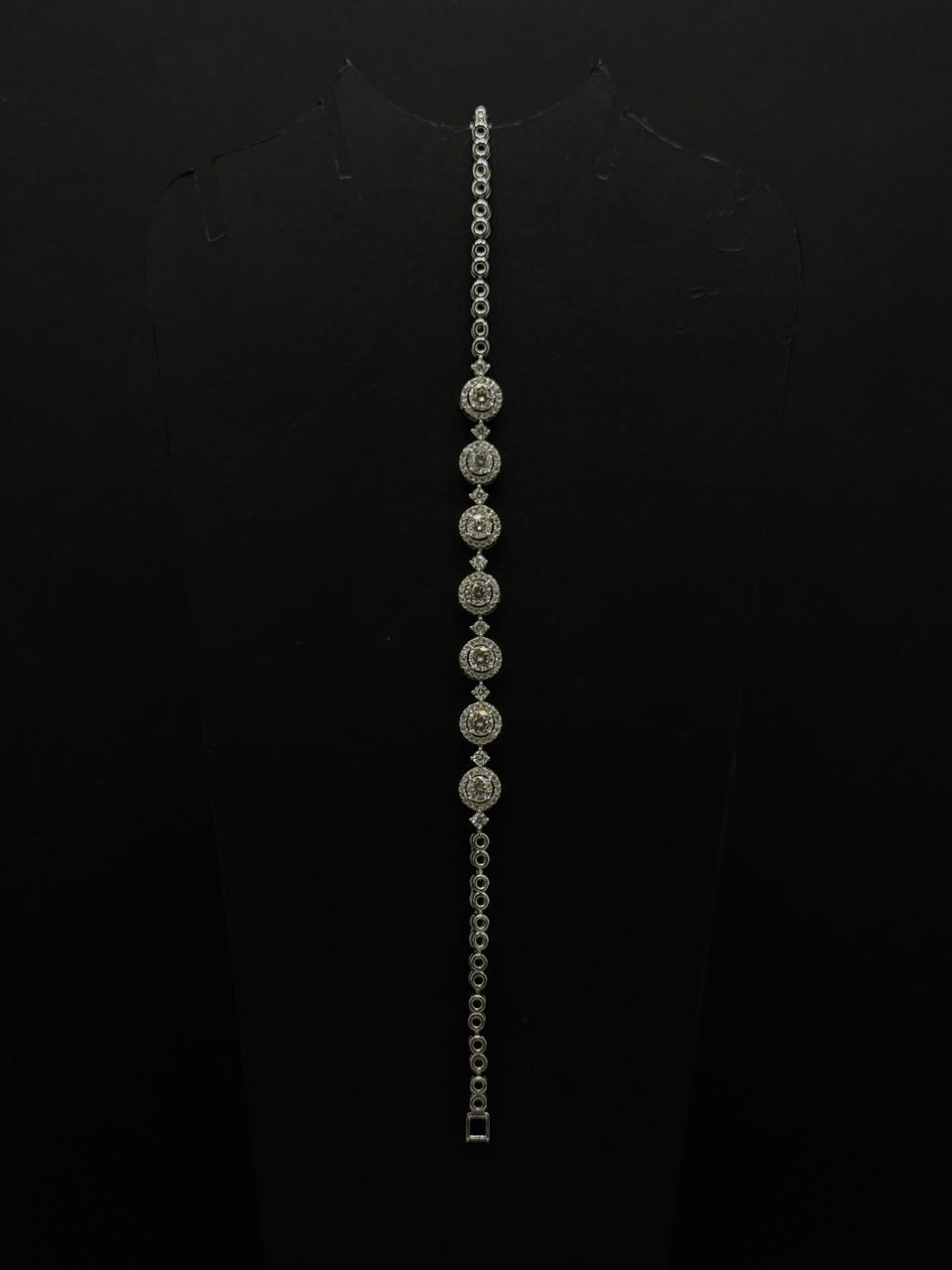 Elysian Halo Round Crystal Link Bracelet #634