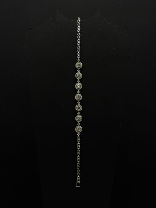 Elysian Halo Round Crystal Link Bracelet #634