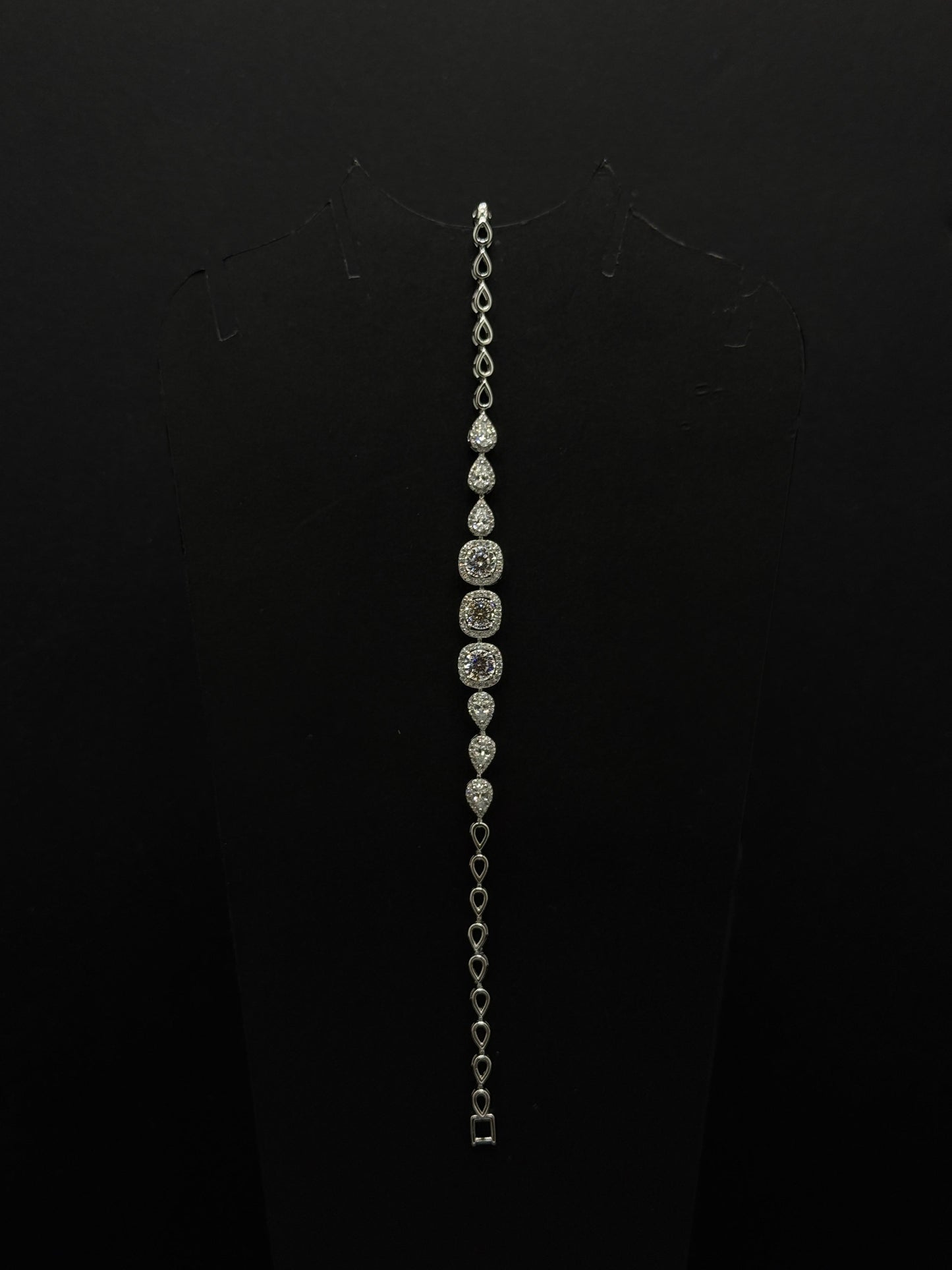 Imperial Halo Teardrop & Cushion Link Bracelet #633
