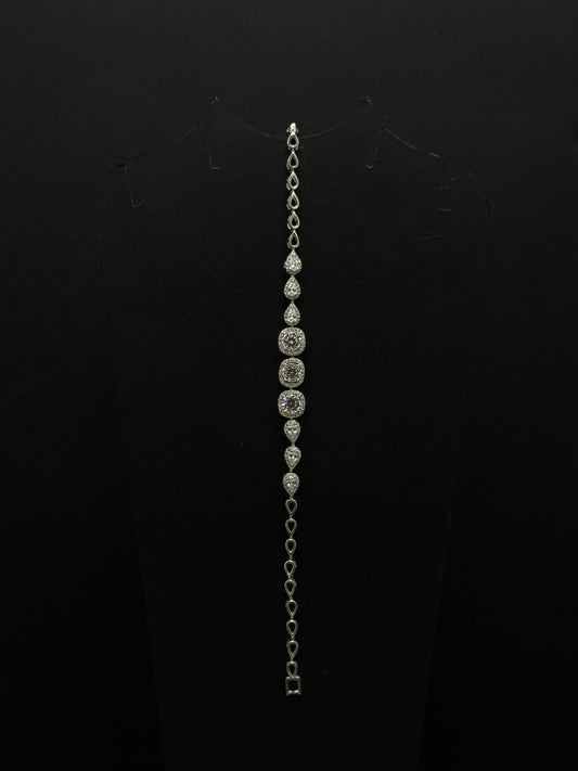 Imperial Halo Teardrop & Cushion Link Bracelet #633